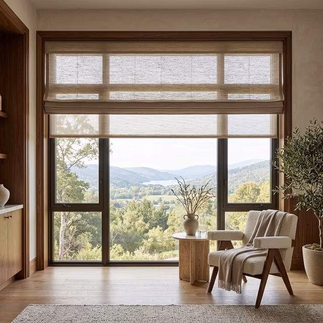 Alustra® Collection — custom window treatment installed in a Sonoma County home by La Grange Window Coverings, Windsor CA 95492