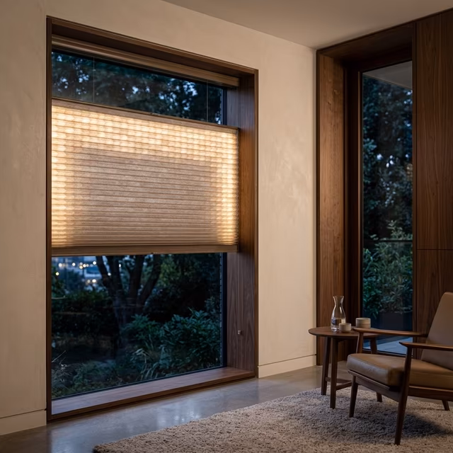 Aura® Illuminated Shades — custom window treatment installed in a Sonoma County home by La Grange Window Coverings, Windsor CA 95492